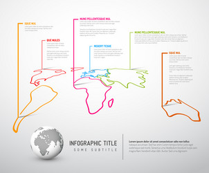 light world map with pointer marks vector image
