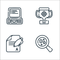 Nerd line icons linear set quality vector