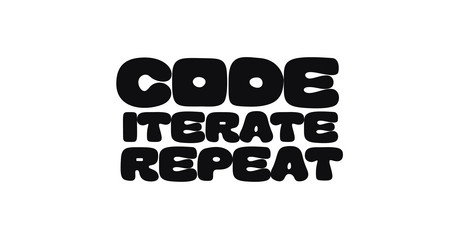 phrase quote with text code iterate repeat in bold vector image