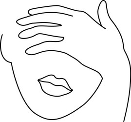 Elegant Line Art Woman Face Vector Image