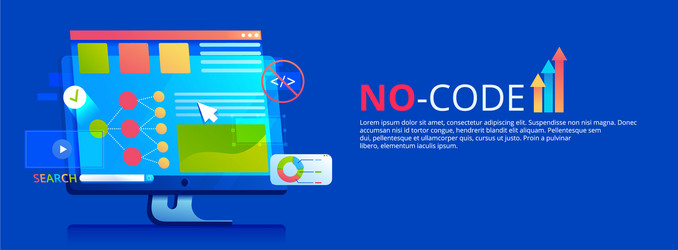 No code banner concept vector