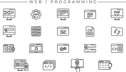 Web & Programming Icons vector image