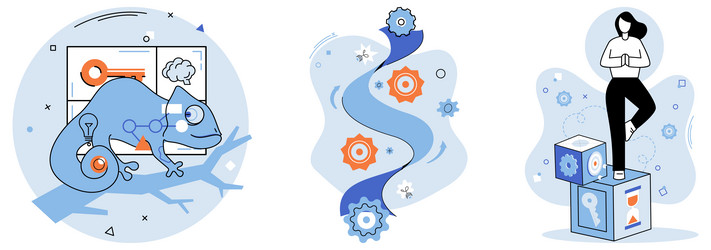 adaptive strategies for problem solving vector image