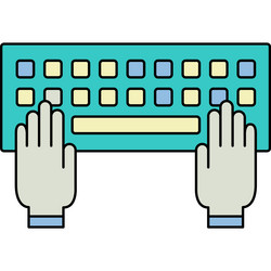Hand on Computer Keyboard Icon vector image