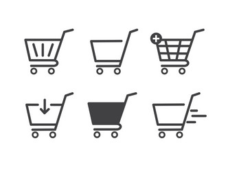 Shopping cart icon fast vector