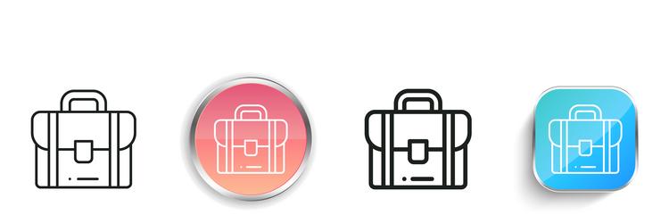 briefcase icon thin linear regular and button vector image