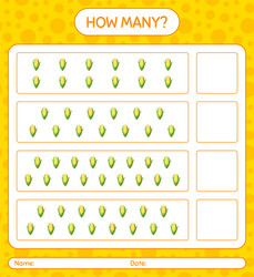 how many counting game with corn worksheet vector image