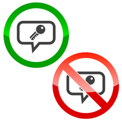 Key message permission signs vector