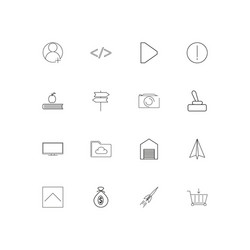 web linear thin icons set outlined simple vector image