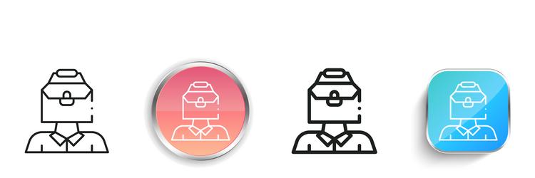 briefcase icon thin linear regular and button vector image