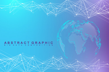 global network connection and big data vector image