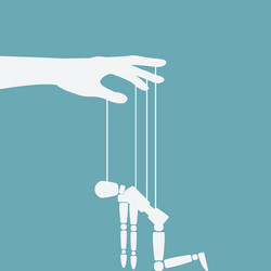 Hand with broken puppet vector