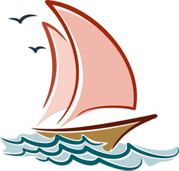 sailing vessel in sea vector