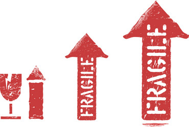 this way up fragile imprints isolated on white vector image