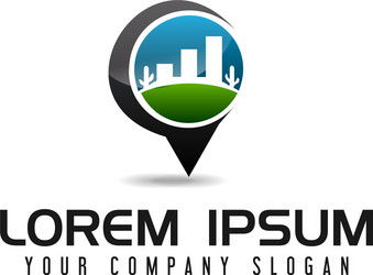 building map navigation logo design concept vector image