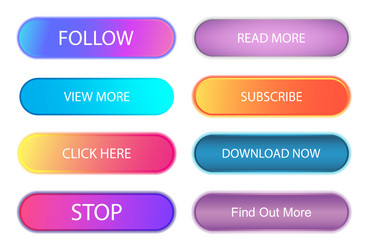 buttons ui ux and web design set trendy vector image