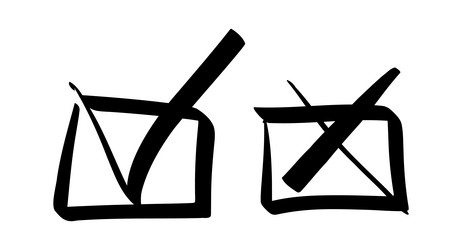 hand-drawn checkbox icons with check mark vector image