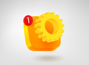 options button 3d mobile application icon vector