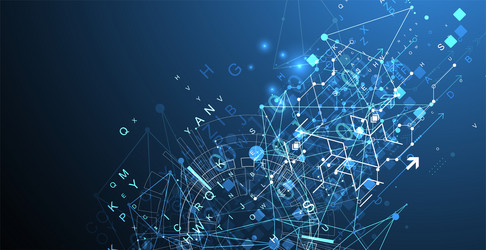 abstract technology concept with plexus effect vector image