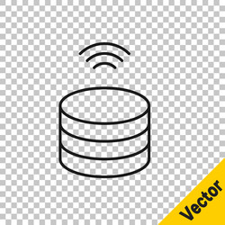black line smart server data web hosting icon vector image