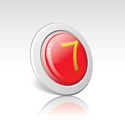 button with the number 7 vector