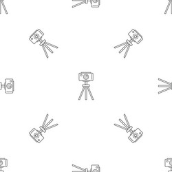 camera on tripod pattern seamless vector image