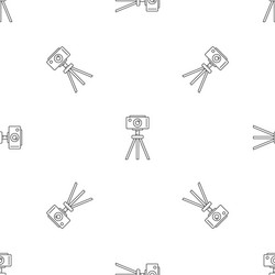 camera on tripod pattern seamless vector