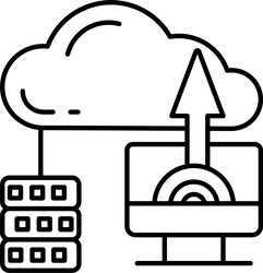 cloud upload line icon design vector image