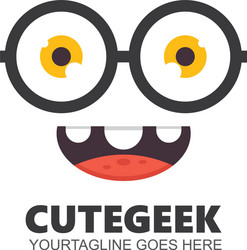 cute geek icon design vector