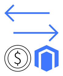 exchange process concept with bidirectional arrows vector image