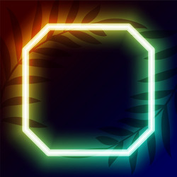 geometric neon frame design with text space vector image