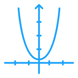 math function graph concept blue minimal icon vector image