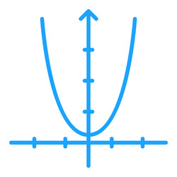 math function graph concept blue minimal icon vector