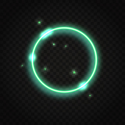 Neon green round frame with space for text vector