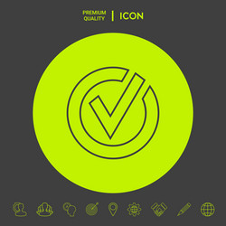 rounded check mark line icon graphic elements vector image