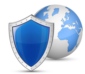 Security Globe and Shield vector image