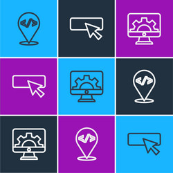 set line front end development web and ui or ux vector image