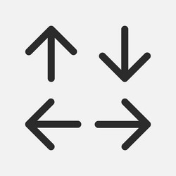 set main arrow top left right down pointers vector image