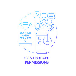 App Permission Control - Secure Data Icon vector