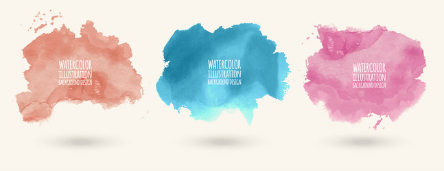 Colors watercolor paint stains abstract vector