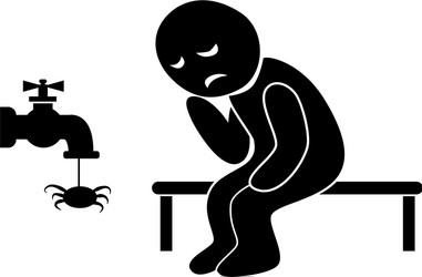 sad pictograph man without water vector