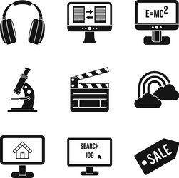 web resources icons set simple style vector image