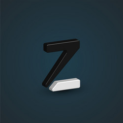 3d black and white character from a font set vector image