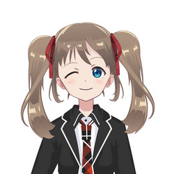 anime manga avatar schoolgirl vector