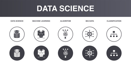 Data Science Algorithm Icons vector