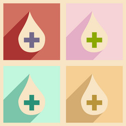 flat with shadow concept and mobile application vector image