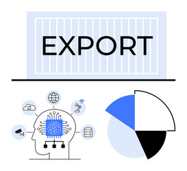 global export concept with ai data integration vector image