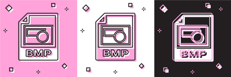 Set bmp file document download button icon vector