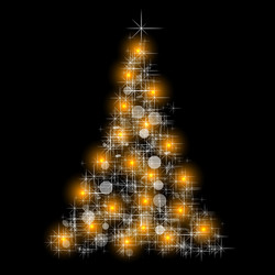 christmas tree from light background vector