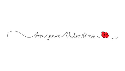 continuous one line script cursive text i m your vector